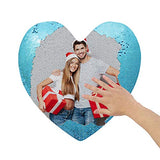 Custom Photo Heart Shape Sequin Pillow Custom Sequin Magic Pillow