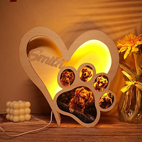 Customized Pet Dog Paw Photo Light Pet Personalized Photo Acrylic Night Light