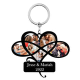 Personalized Family Tree Collage Keychain Custom 1-15 Photos Acrylic Keyring