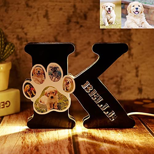 Personalized Dog Photo Lamp Custom Photo Acrylic Night Light Customized paw letter lights