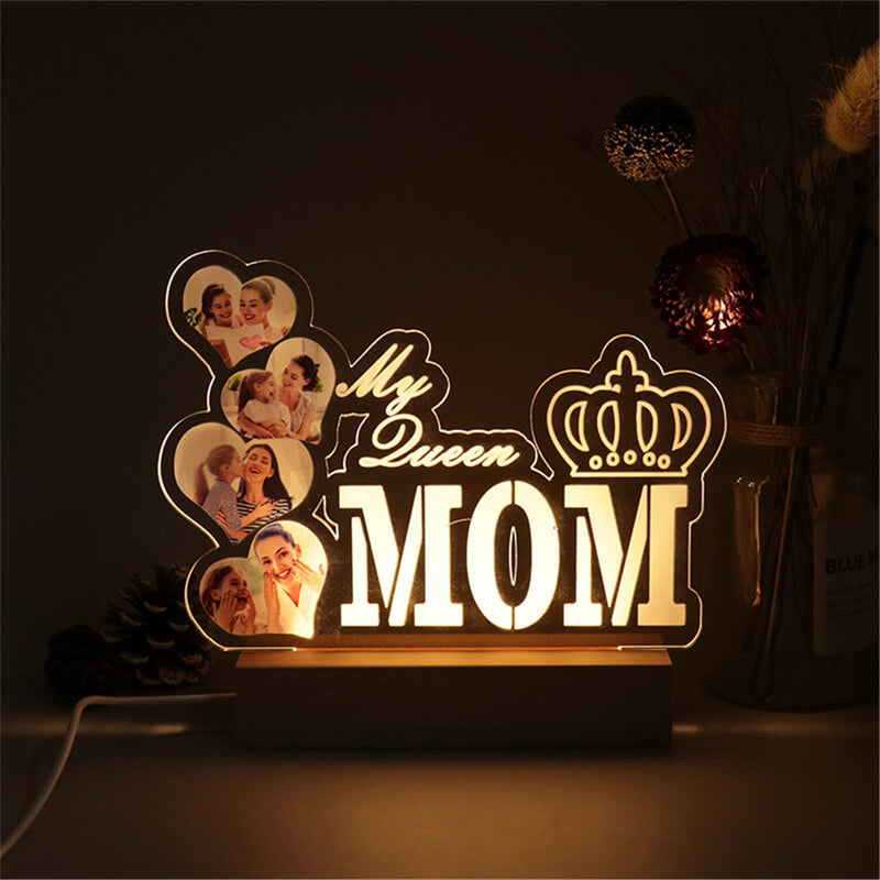 Customized My Queen MOM Acrylic Photo Night Light