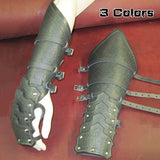 Medieval Vintage Gladiator Leather Armor Gothic Reverse Clamshell Gauntlets Steampunk Gothic Strap Buckle Leather Gloves Vambraces LARP