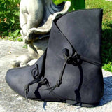 Men's Vintage Leather Viking Boots Medieval Short Boots Renaissance Retro Flat Gladiator Boots Mens Stage Reenactment Shoes Cosplay Pirate Boots