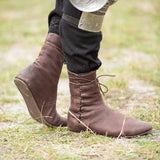 Medieval Boot Men Fashion Lace Up Vintage Lace Up Boot Renaissance Knight Viking Leather Boot Armor Cosplay Costume