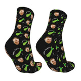 Custom Socks with Faces Change Men Face Size Personalized Printed Photo Crew Socks