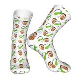 Custom Socks with Faces Change Men Face Size Personalized Printed Photo Crew Socks