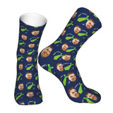 Custom Socks with Faces Change Men Face Size Personalized Printed Photo Crew Socks