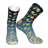 Custom Socks with Faces Change Men Face Size Personalized Printed Photo Crew Socks