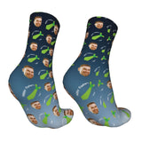 Custom Socks with Faces Change Men Face Size Personalized Printed Photo Crew Socks