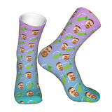 Custom Socks with Faces Change Men Face Size Personalized Printed Photo Crew Socks