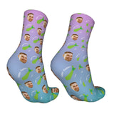 Custom Socks with Faces Change Men Face Size Personalized Printed Photo Crew Socks