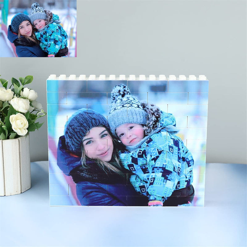 Personalized Building Block Photo Puzzle Living Room Bedroom Photo Ornaments Memory Photo Frame Souvenirs Desktop Ornaments Decor