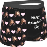 Personalized Photo Boxers Men's Underwear Custom Face Boxer Briefs, Personalized Funny Face Print Photo Lingerie Shorts Men Boyfriend