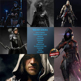 Cyberpunk Rogue Cowl Hood Scarf, Unisex Neck Warmer Costume Hooded Cape Hat and Outdoor Daily Wear