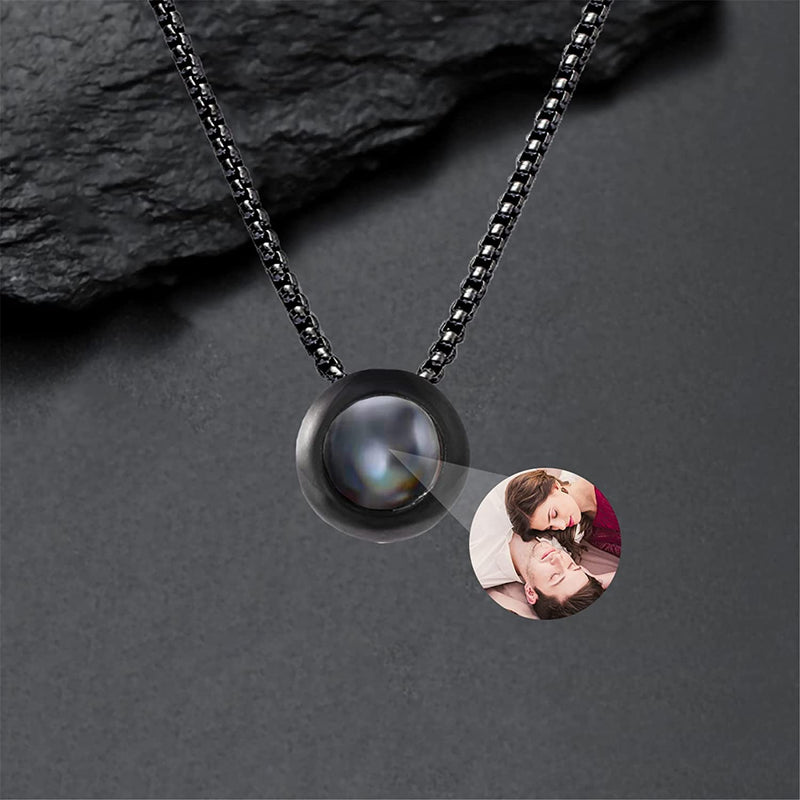 Custom Photo Projection Necklace I Love You in 100 Languages Necklace for Men