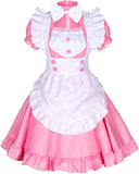 Japanese Anime Sissy Maid Dress Cosplay Sweet Classic Lolita Fancy Apron Maid Dress with Socks Gloves Set