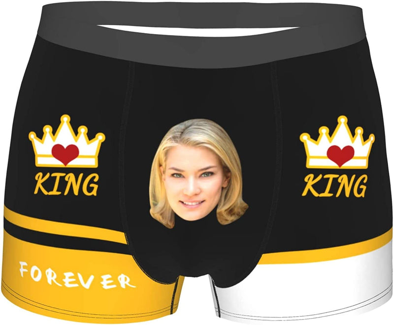 Personalized Face Men's Underwear Custom Face Boxer Briefs, Personalized Funny Face Briefs king Underwear