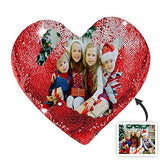 Custom Photo Heart Shape Sequin Pillow Custom Sequin Magic Pillow