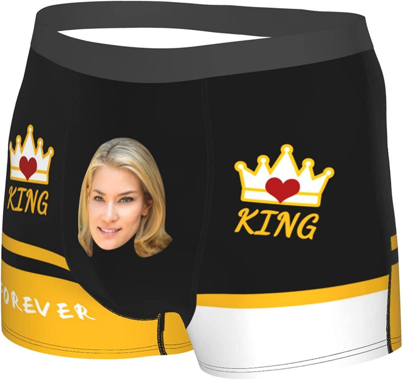 Personalized Face Men's Underwear Custom Face Boxer Briefs, Personalized Funny Face Briefs king Underwear