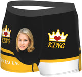 Personalized Face Men's Underwear Custom Face Boxer Briefs, Personalized Funny Face Briefs king Underwear