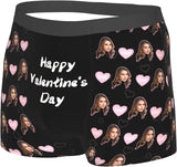 Personalized Photo Boxers Men's Underwear Custom Face Boxer Briefs, Personalized Funny Face Print Photo Lingerie Shorts Men Boyfriend