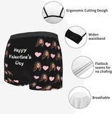 Personalized Photo Boxers Men's Underwear Custom Face Boxer Briefs, Personalized Funny Face Print Photo Lingerie Shorts Men Boyfriend