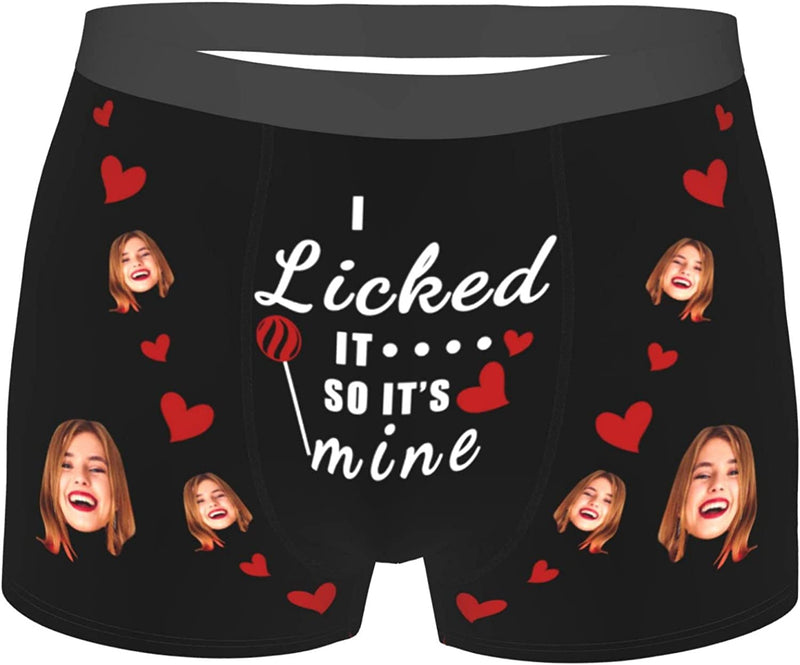 Personalized Photo Boxers Men's Underwear Custom Face Boxer Briefs, Personalized Funny Face Briefs