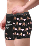 Personalized Photo Boxers Men's Underwear Custom Face Boxer Briefs, Personalized Funny Face Print Photo Lingerie Shorts Men Boyfriend