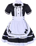 Japanese Anime Sissy Maid Dress Cosplay Sweet Classic Lolita Fancy Apron Maid Dress with Socks Gloves Set