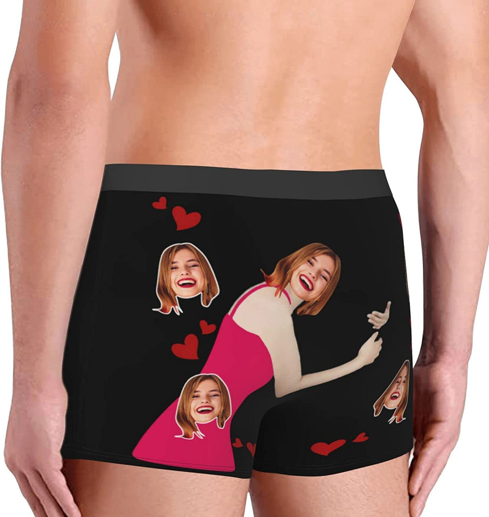 Personalised I Love My GF BF Valentine Day Ladies & Gents Couple Boxer  Underwear