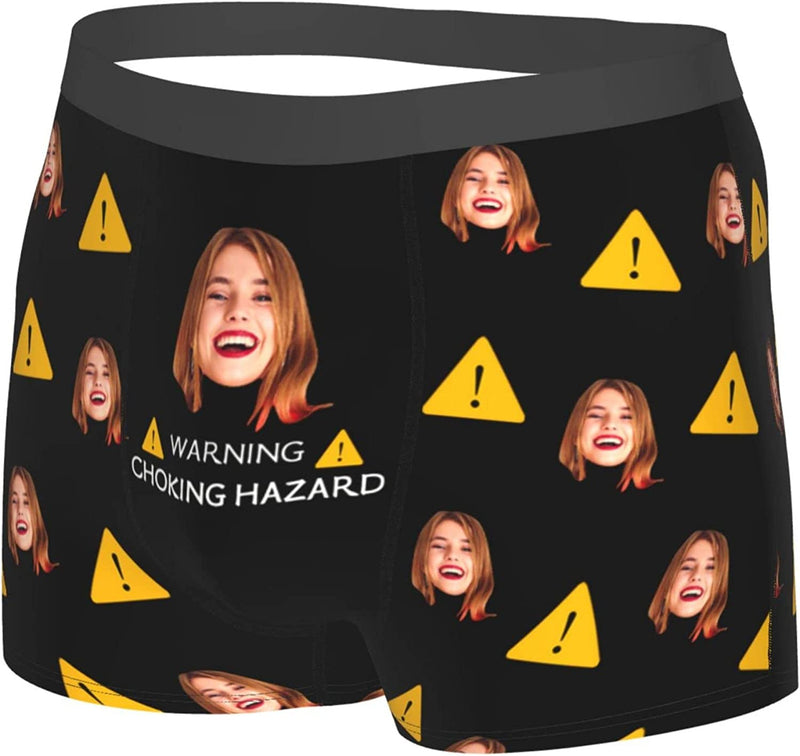 Custom Face Boxer Briefs, Personalized Funny Face Briefs, Multi Girlfriend Face Print Photo Lingerie Shorts Men Boyfriend