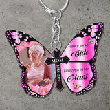 Custom Photo Butterfly Cross Keychain Charm Custom Text Memorial Keyring Forever In My Heart Memory Gifts