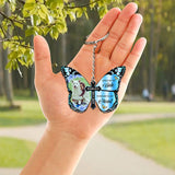 Custom Photo Butterfly Cross Keychain Charm Custom Text Memorial Keyring Forever In My Heart Memory Gifts