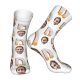 Custom Socks with Faces Change Men Face Size Personalized Printed Photo Crew Socks
