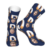 Custom Socks with Faces Change Men Face Size Personalized Printed Photo Crew Socks