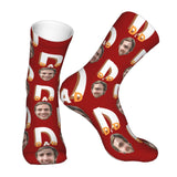 Custom Socks with Faces Change Men Face Size Personalized Printed Photo Crew Socks