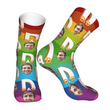 Custom Socks with Faces Change Men Face Size Personalized Printed Photo Crew Socks