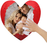 Custom Photo Heart Shape Sequin Pillow Custom Sequin Magic Pillow