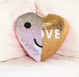 Custom Photo Heart Shape Sequin Pillow Custom Sequin Magic Pillow