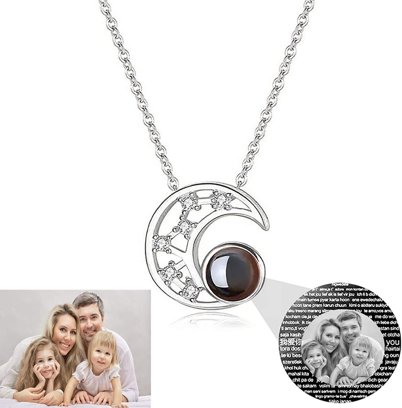 Personalized photo necklace projection necklace moon necklace pendant necklace exquisite jewelry gift