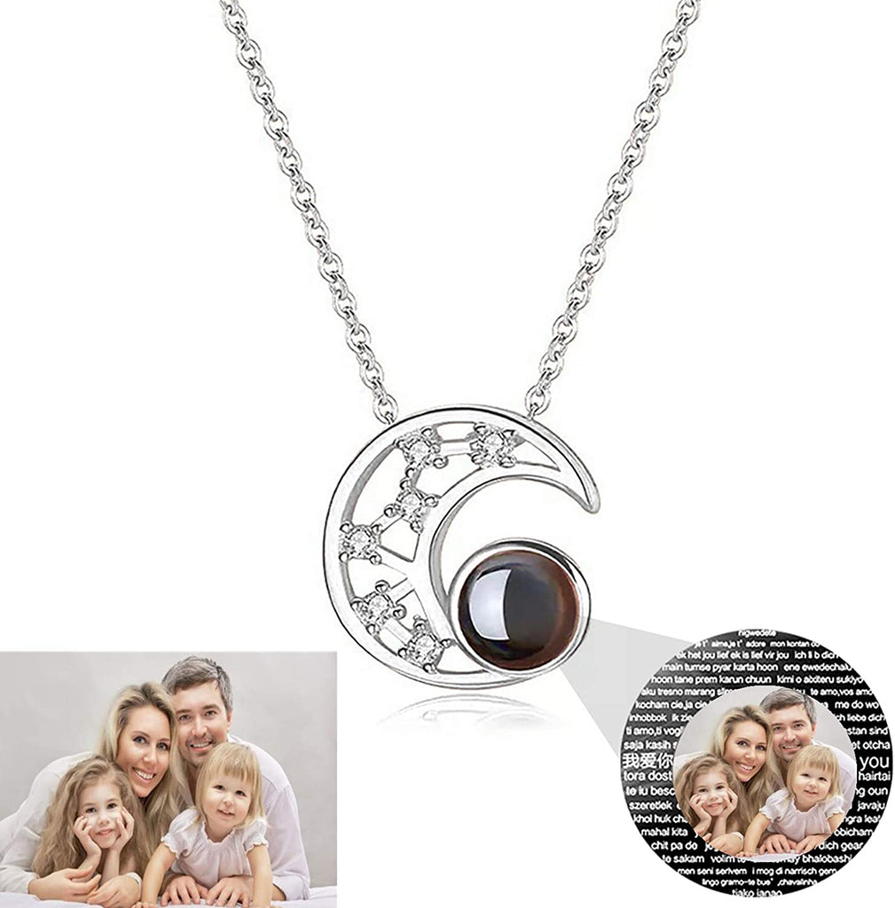Personalized photo necklace projection necklace moon necklace pendant necklace exquisite jewelry gift