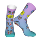 Custom Socks with Faces Change Men Face Size Personalized Printed Photo Crew Socks