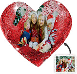 Custom Photo Heart Shape Sequin Pillow Custom Sequin Magic Pillow