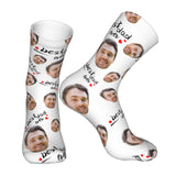 Custom Socks with Faces Change Men Face Size Personalized Printed Photo Crew Socks