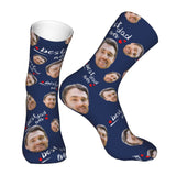 Custom Socks with Faces Change Men Face Size Personalized Printed Photo Crew Socks