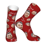 Custom Socks with Faces Change Men Face Size Personalized Printed Photo Crew Socks
