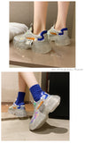 Spring Trend Women Transparent Sneakers Harajuku Ladies Platform Jelly Shoes Laser Casual Shoes Shining Running Footwear