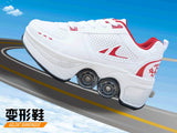 Shoes Casual Sneakers Walk+Skates Deform Wheel Skates for Adult Men Women Unisex Couple Childred Runaway Skates Four-wheeled