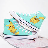 Pokemon Anime Cartoon Hand Painted Canvas Shoes High Top Casual Sneaker Minion Shoes Adults Minions Sneakers