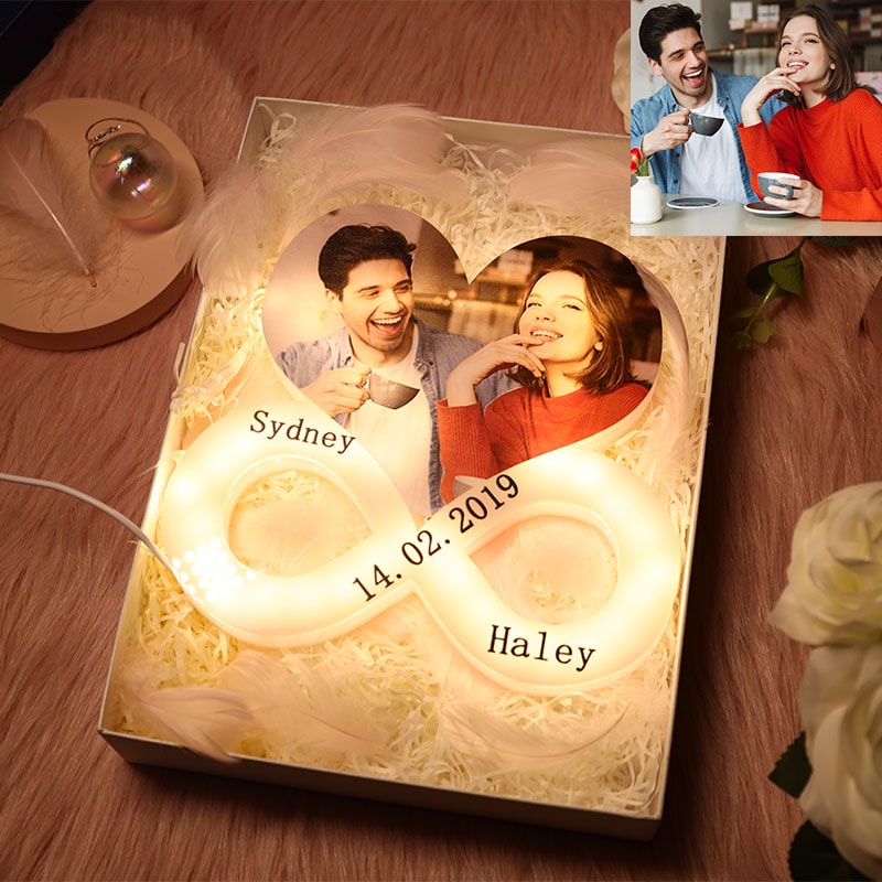 Custom infinity heart-shaped photo light custom photo acrylic lamp